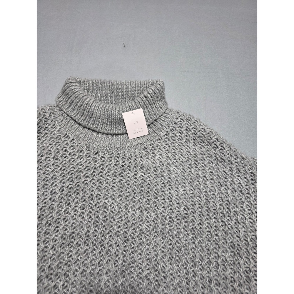Lauren Conrad Grey Knit Turtleneck Poncho WLC74LP05 OS Grey Cape Sweater - Picture 2 of 11